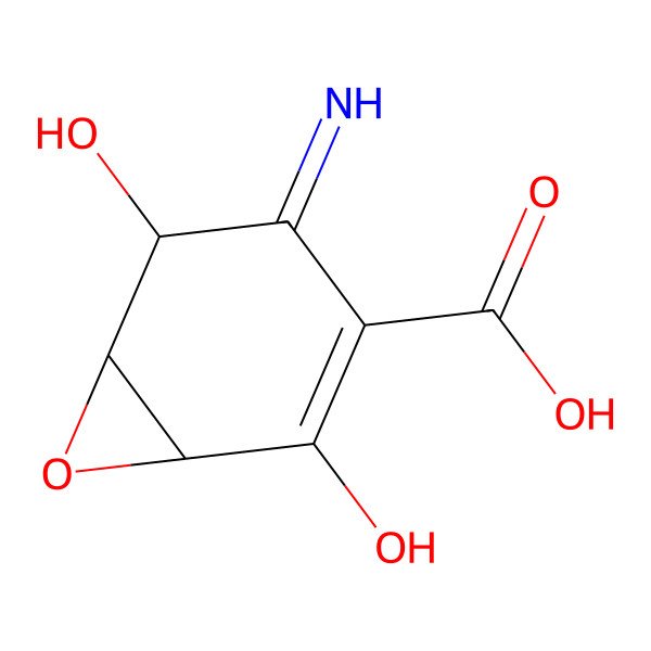 2D Structure of 2,5-Dihydroxy-4-imino-7-oxabicyclo[4.1.0]hept-2-ene-3-carboxylic acid