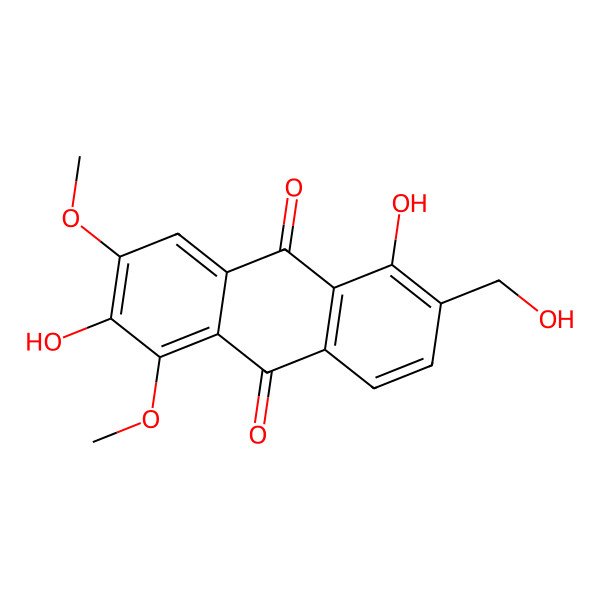 2D Structure of 2,5-Dihydroxy-6-(hydroxymethyl)-1,3-dimethoxyanthracene-9,10-dione