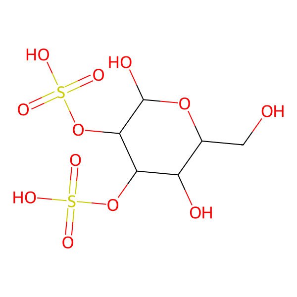 2D Structure of (2,5-Dihydroxy-6-(hydroxymethyl)-3-sulfooxyoxan-4-yl) hydrogen sulfate