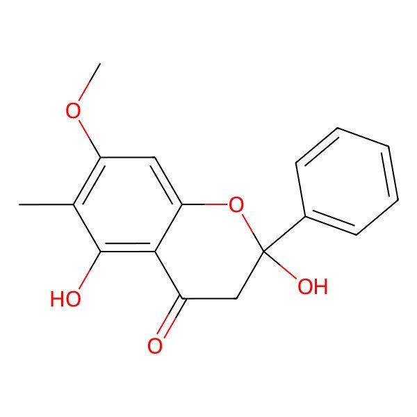 2D Structure of 2,5-Dihydroxy-7-methoxy-6-methylflavanone 2D Structure of 2,5-Dihydroxy-7-methoxy-6-methylflavanone