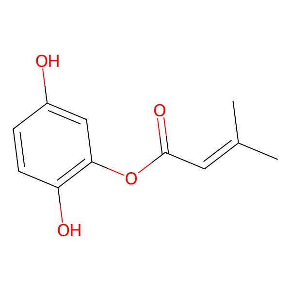 2D Structure of (2,5-Dihydroxyphenyl) 3-methylbut-2-enoate