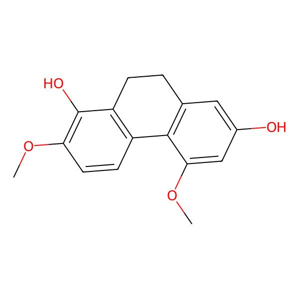 2D Structure of 2,5-Dimethoxy-9,10-dihydrophenanthrene-1,7-diol 2D Structure of 2,5-Dimethoxy-9,10-dihydrophenanthrene-1,7-diol