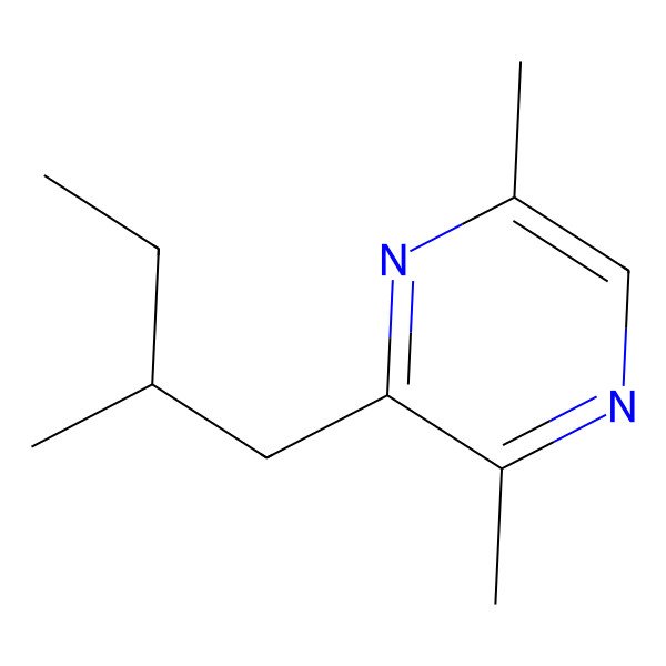 2D Structure of 2,5-Dimethyl-3-(2-methylbutyl)pyrazine