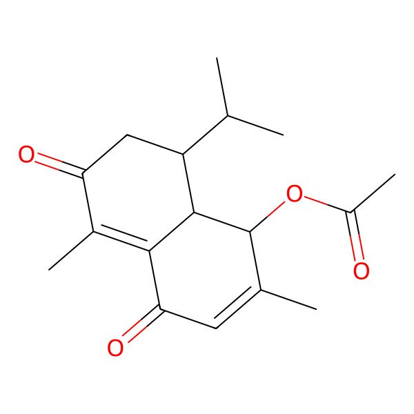 2D Structure of (2,5-Dimethyl-4,6-dioxo-8-propan-2-yl-1,7,8,8a-tetrahydronaphthalen-1-yl) acetate