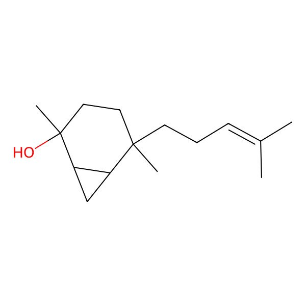 2D Structure of 2,5-Dimethyl-5-(4-methylpent-3-enyl)bicyclo[4.1.0]heptan-2-ol