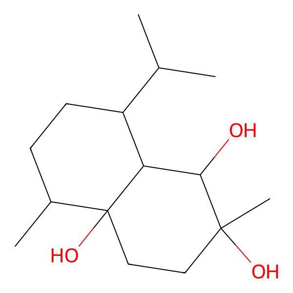2D Structure of 2,5-Dimethyl-8-propan-2-yl-1,3,4,5,6,7,8,8a-octahydronaphthalene-1,2,4a-triol