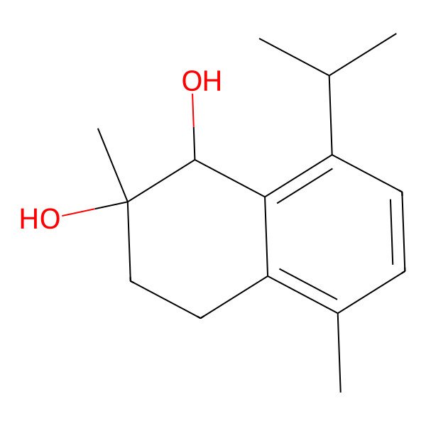 2D Structure of 2,5-dimethyl-8-propan-2-yl-3,4-dihydro-1H-naphthalene-1,2-diol