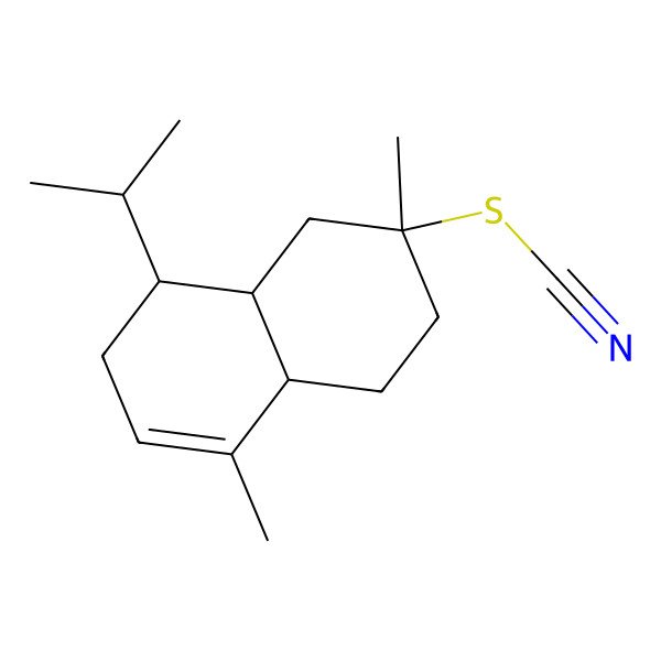 2D Structure of (2,5-dimethyl-8-propan-2-yl-3,4,4a,7,8,8a-hexahydro-1H-naphthalen-2-yl) thiocyanate