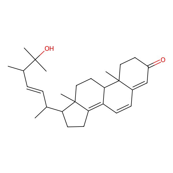 2D Structure of 25-Hydroxyergosta-4,6,8(14),22-tetraen-3-one