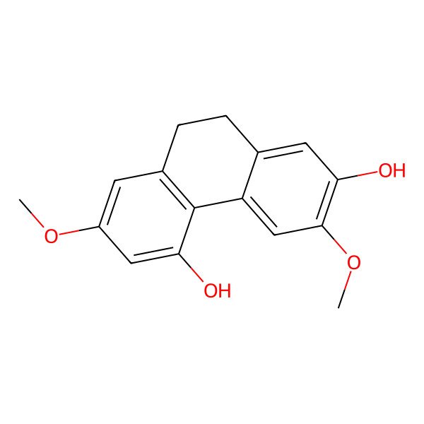 2D Structure of 2,5-Phenanthrenediol, 9,10-dihydro-3,7-dimethoxy- 2D Structure of 2,5-Phenanthrenediol, 9,10-dihydro-3,7-dimethoxy-