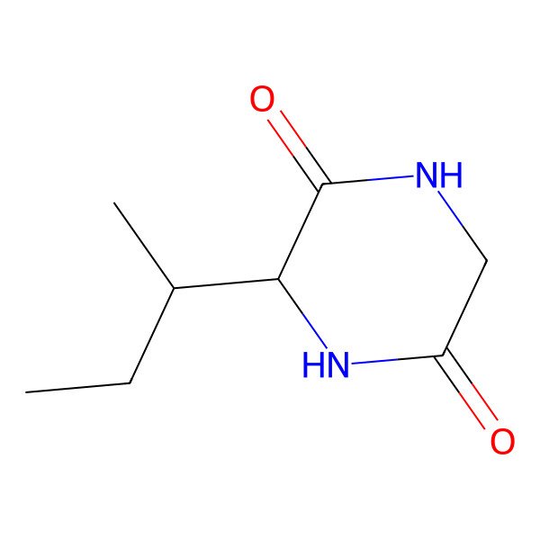 2D Structure of 2,5-Piperazinedione, 3-[(1S)-1-methylpropyl]-, (3S)-