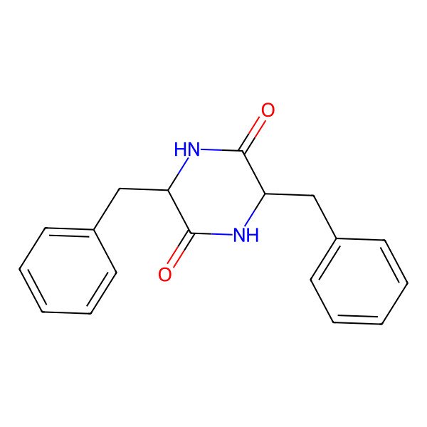 2D Structure of 2,5-Piperazinedione, 3,6-bis(phenylmethyl)-