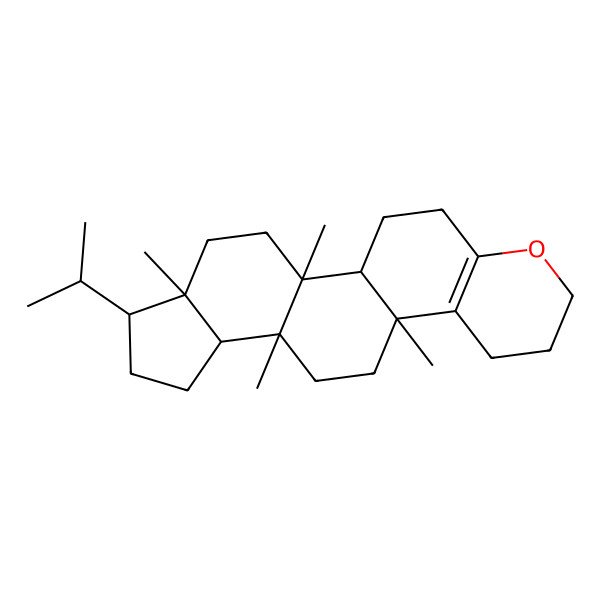 2D Structure of 2,5,10,13-Tetramethyl-6-propan-2-yl-18-oxapentacyclo[11.8.0.02,10.05,9.014,19]henicos-14(19)-ene