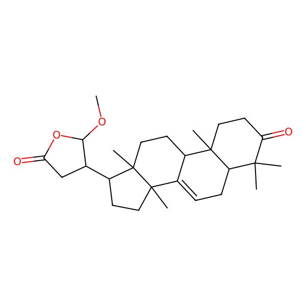 2D Structure of (4S,5S)-5-methoxy-4-[(5R,9R,10R,13S,14S,17S)-4,4,10,13,14-pentamethyl-3-oxo-1,2,5,6,9,11,12,15,16,17-decahydrocyclopenta[a]phenanthren-17-yl]oxolan-2-one