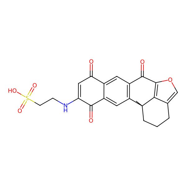 2D Structure of 2-((S)-12b-Methyl-6,8,11-trioxo-2,3,6,8,11,12b-hexahydro-1H-5-oxa-benzo[k]acephenanthrylen-10-ylamino)-ethanesulfonic acid