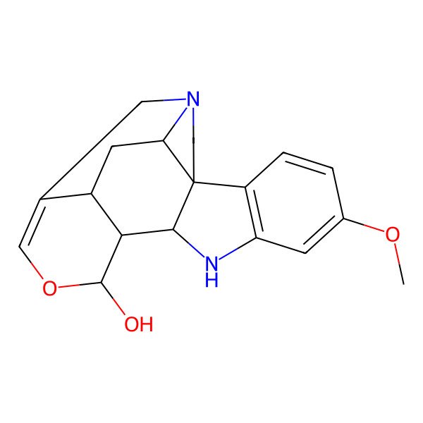 2D Structure of 8-Methoxy-15-oxa-1,11-diazahexacyclo[15.3.1.04,12.04,20.05,10.013,18]henicosa-5(10),6,8,16-tetraen-14-ol