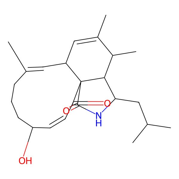 2D Structure of (1S,3Z,9Z,11S,14S,15R,16S)-5-hydroxy-9,13,14-trimethyl-16-(2-methylpropyl)-17-azatricyclo[9.7.0.01,15]octadeca-3,9,12-triene-2,18-dione