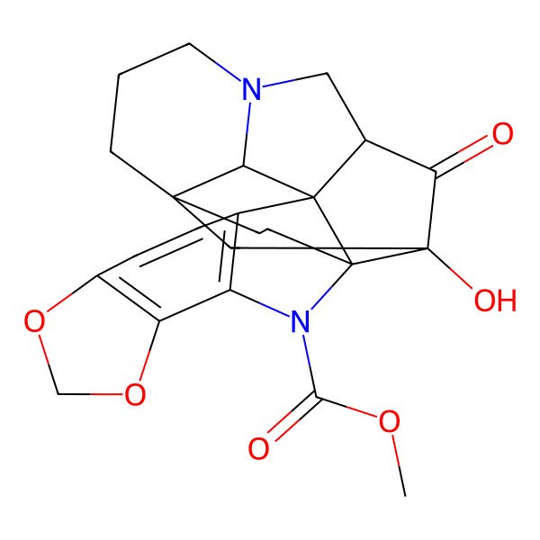 2D Structure of methyl (1R,4S,15R,16S,19R,21S)-21-hydroxy-20-oxo-8,10-dioxa-5,17-diazaoctacyclo[15.5.3.01,16.04,15.04,21.06,14.07,11.015,19]pentacosa-6(14),7(11),12-triene-5-carboxylate