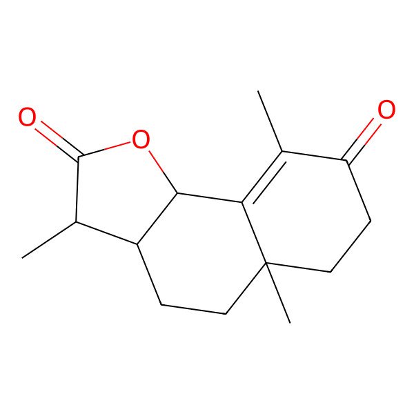 2D Structure of Naphtho[1,2-b]furan-2,8(3H,4H)-dione, 3a,5,5a,6,7,9b-hexahydro-3,5a,9-trimethyl-, [3S-(3alpha,3aalpha,5abeta,9bbeta)]-