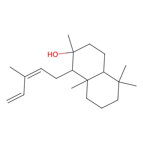 2D Structure of 2,5,5,8a-tetramethyl-1-(3-methylpenta-2,4-dienyl)-3,4,4a,6,7,8-hexahydro-1H-naphthalen-2-ol