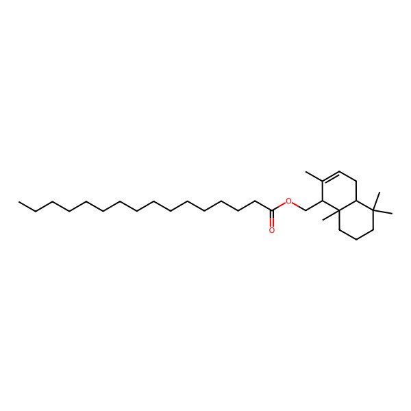 2D Structure of (2,5,5,8a-Tetramethyl-1,4,4a,6,7,8-hexahydronaphthalen-1-yl)methyl hexadecanoate