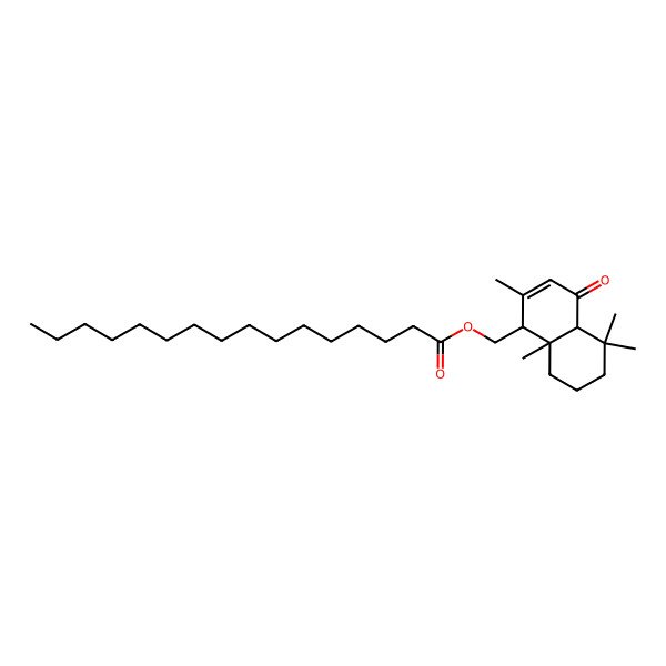 2D Structure of (2,5,5,8a-tetramethyl-4-oxo-4a,6,7,8-tetrahydro-1H-naphthalen-1-yl)methyl hexadecanoate