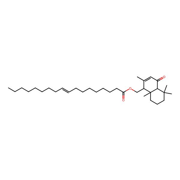 2D Structure of (2,5,5,8a-tetramethyl-4-oxo-4a,6,7,8-tetrahydro-1H-naphthalen-1-yl)methyl octadec-9-enoate