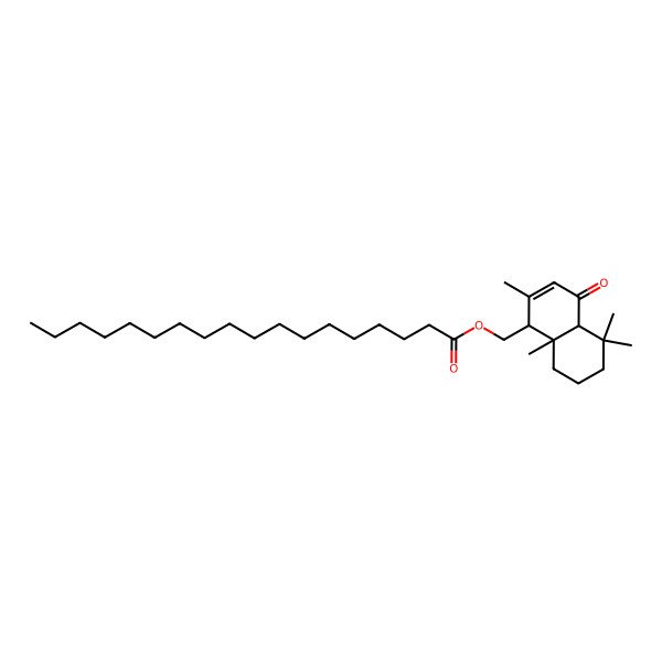 2D Structure of (2,5,5,8a-tetramethyl-4-oxo-4a,6,7,8-tetrahydro-1H-naphthalen-1-yl)methyl octadecanoate
