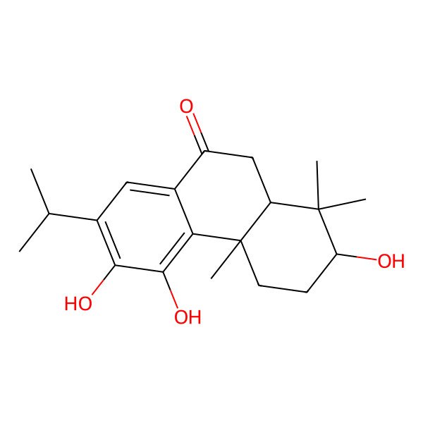2D Structure of 2,5,6-trihydroxy-1,1,4a-trimethyl-7-propan-2-yl-3,4,10,10a-tetrahydro-2H-phenanthren-9-one 2D Structure of 2,5,6-trihydroxy-1,1,4a-trimethyl-7-propan-2-yl-3,4,10,10a-tetrahydro-2H-phenanthren-9-one