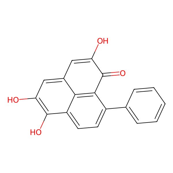 2D Structure of 2,5,6-Trihydroxy-9-phenyl-1H-phenalen-1-one