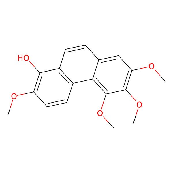 2D Structure of 2,5,6,7-Tetramethoxyphenanthren-1-ol