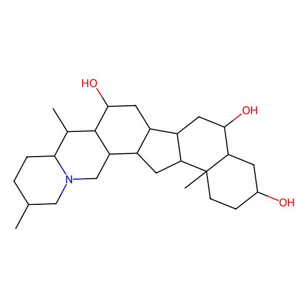 2D Structure of (1R,2S,10R,11S,12S,14S,15S,17R,18S,20S,23R,24S)-6,10,23-trimethyl-4-azahexacyclo[12.11.0.02,11.04,9.015,24.018,23]pentacosane-12,17,20-triol