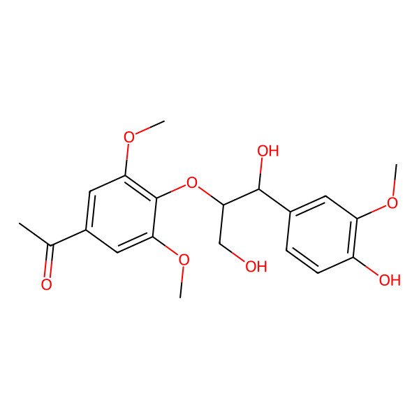 2D Structure of 1-[4-[(1R,2S)-1,3-dihydroxy-1-(4-hydroxy-3-methoxyphenyl)propan-2-yl]oxy-3,5-dimethoxyphenyl]ethanone