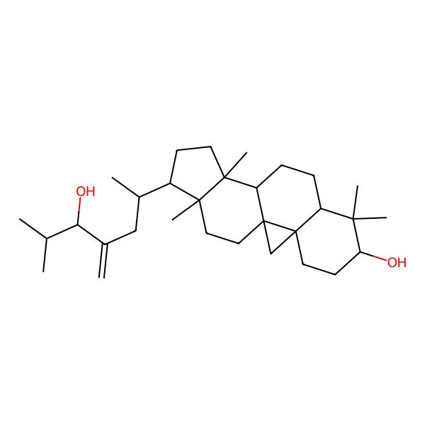 2D Structure of 15-(5-Hydroxy-6-methyl-4-methylideneheptan-2-yl)-7,7,12,16-tetramethylpentacyclo[9.7.0.01,3.03,8.012,16]octadecan-6-ol