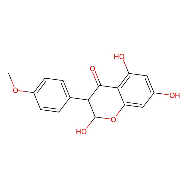 2D Structure of 2,5,7-Trihydroxy-3-(4-methoxyphenyl)-2,3-dihydrochromen-4-one 2D Structure of 2,5,7-Trihydroxy-3-(4-methoxyphenyl)-2,3-dihydrochromen-4-one