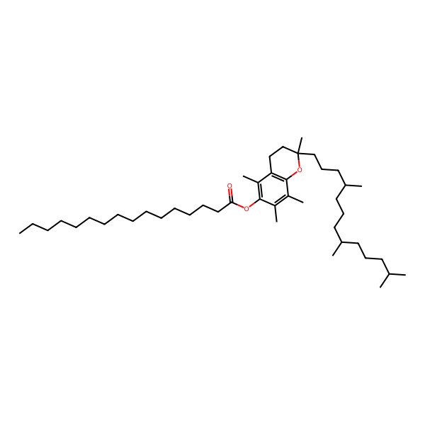 2D Structure of [2,5,7,8-Tetramethyl-2-(4,8,12-trimethyltridecyl)-3,4-dihydrochromen-6-yl] hexadecanoate