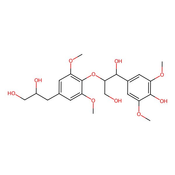 2D Structure of (1S,2R)-2-[4-[(2S)-2,3-dihydroxypropyl]-2,6-dimethoxyphenoxy]-1-(4-hydroxy-3,5-dimethoxyphenyl)propane-1,3-diol