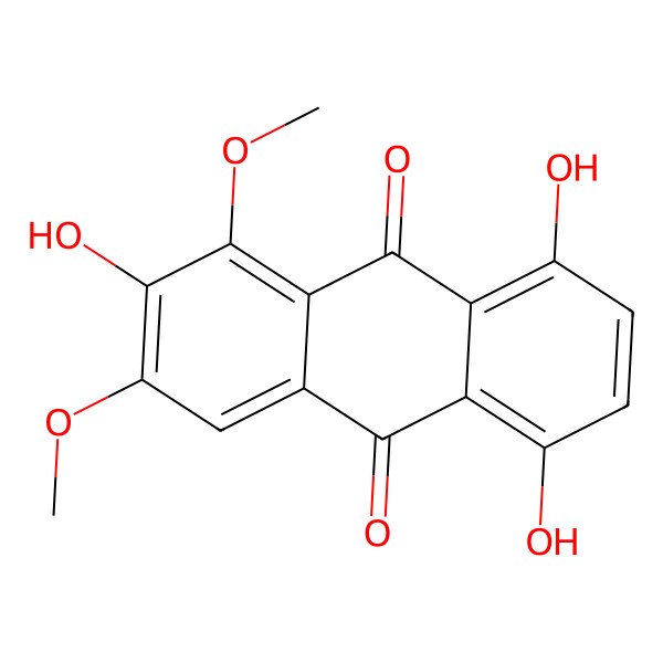 2D Structure of 2,5,8-Trihydroxy-1,3-dimethoxyanthracene-9,10-dione