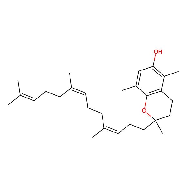 2D Structure of 2,5,8-Trimethyl-2-(4,8,12-trimethyltrideca-3,7,11-trien-1-yl)-3,4-dihydro-2H-1-benzopyran-6-ol