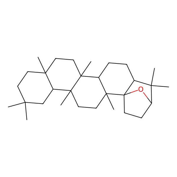 2D Structure of 2,5,8,8,11,14,19,19-Octamethyl-23-oxahexacyclo[18.2.1.01,18.02,15.05,14.06,11]tricosane