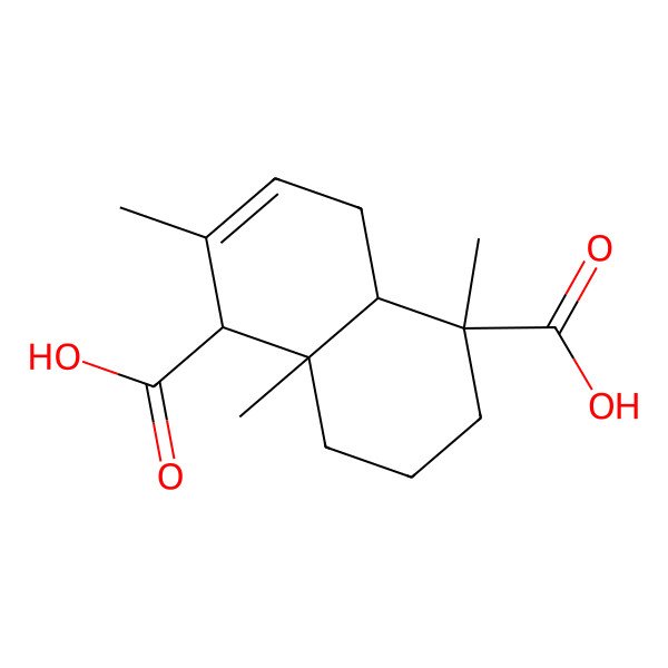 2D Structure of 2,5,8a-Trimethyl-1,4,4a,6,7,8-hexahydronaphthalene-1,5-dicarboxylic acid