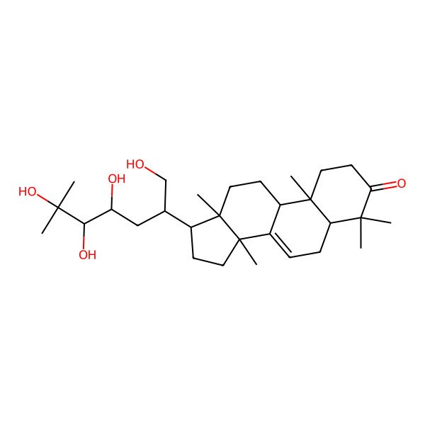 2D Structure of 4,4,10,13,14-Pentamethyl-17-(1,4,5,6-tetrahydroxy-6-methylheptan-2-yl)-1,2,5,6,9,11,12,15,16,17-decahydrocyclopenta[a]phenanthren-3-one