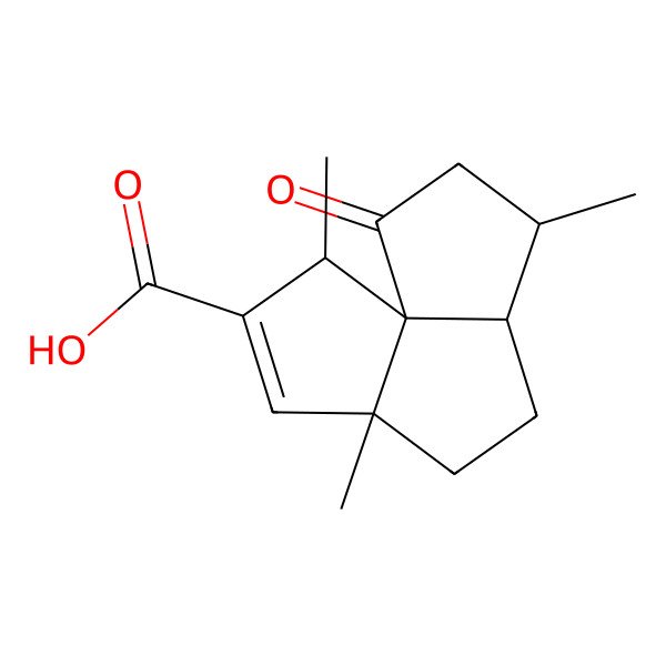 2D Structure of 2,5,9-Trimethyl-11-oxotricyclo[6.3.0.01,5]undec-3-ene-3-carboxylic acid