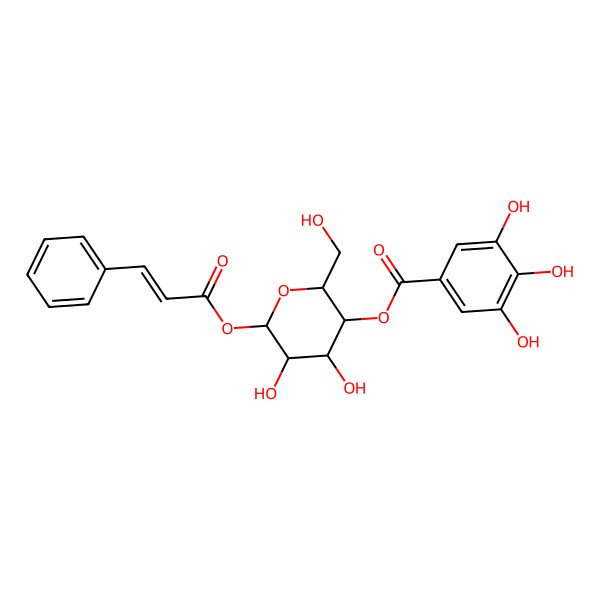 2D Structure of [(2R,3S,4R,5R,6S)-4,5-dihydroxy-2-(hydroxymethyl)-6-[(E)-3-phenylprop-2-enoyl]oxyoxan-3-yl] 3,4,5-trihydroxybenzoate