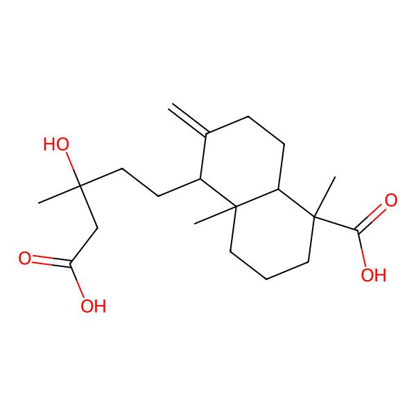 2D Structure of 5-(4-carboxy-3-hydroxy-3-methylbutyl)-1,4a-dimethyl-6-methylidene-3,4,5,7,8,8a-hexahydro-2H-naphthalene-1-carboxylic acid