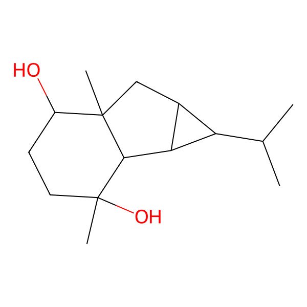 2D Structure of 2,5a-Dimethyl-1-propan-2-yl-1,1a,1b,3,4,5,6,6a-octahydrocyclopropa[a]indene-2,5-diol