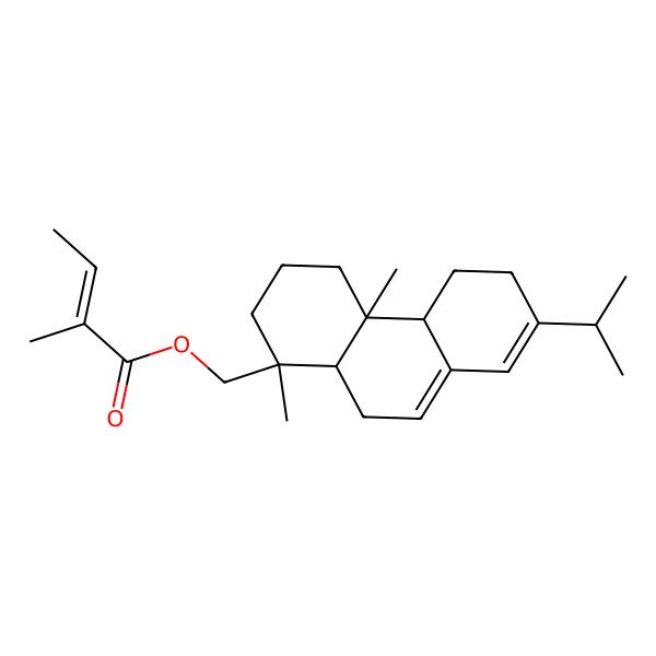 2D Structure of [(1S,4aS,4bS,10aS)-1,4a-dimethyl-7-propan-2-yl-2,3,4,4b,5,6,10,10a-octahydrophenanthren-1-yl]methyl (E)-2-methylbut-2-enoate