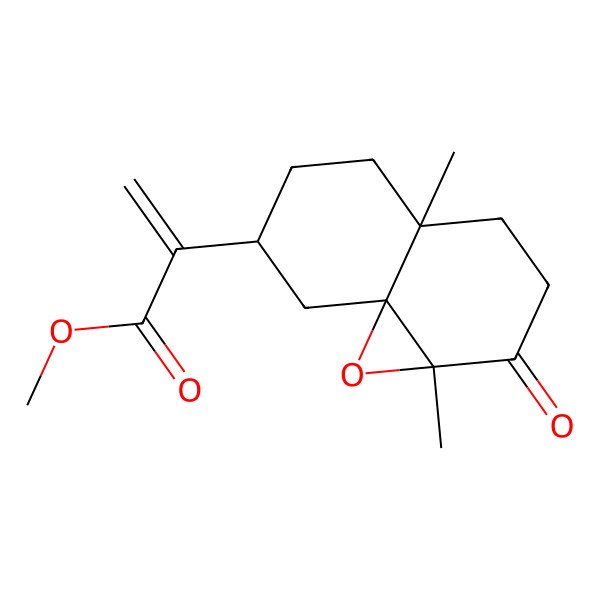 2D Structure of methyl 2-[(1aS,4aS,7R,8aS)-1a,4a-dimethyl-2-oxo-3,4,5,6,7,8-hexahydronaphtho[1,8a-b]oxiren-7-yl]prop-2-enoate