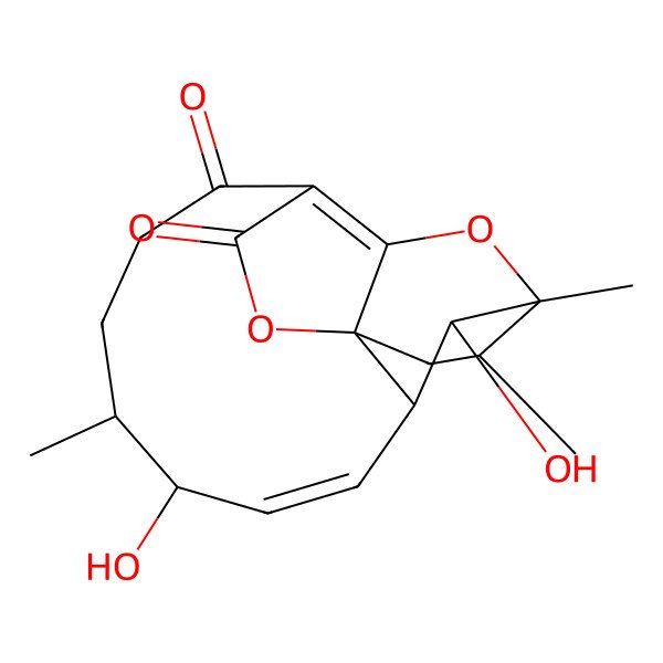 2D Structure of (1S,2R,4Z,6S,7R,14R,16R)-2,6-dihydroxy-1,7,16-trimethyl-13,17-dioxatetracyclo[9.5.2.03,14.014,18]octadeca-4,11(18)-diene-10,12-dione