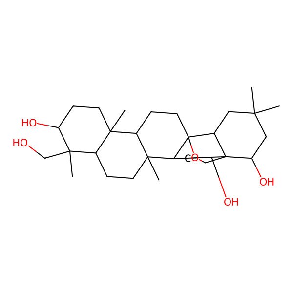 2D Structure of (1S,2R,4S,5R,8R,9R,10S,13R,14R,17S,18R,22S)-9-(hydroxymethyl)-4,5,9,13,20,20-hexamethyl-24-oxahexacyclo[15.5.2.01,18.04,17.05,14.08,13]tetracosane-2,10,22-triol